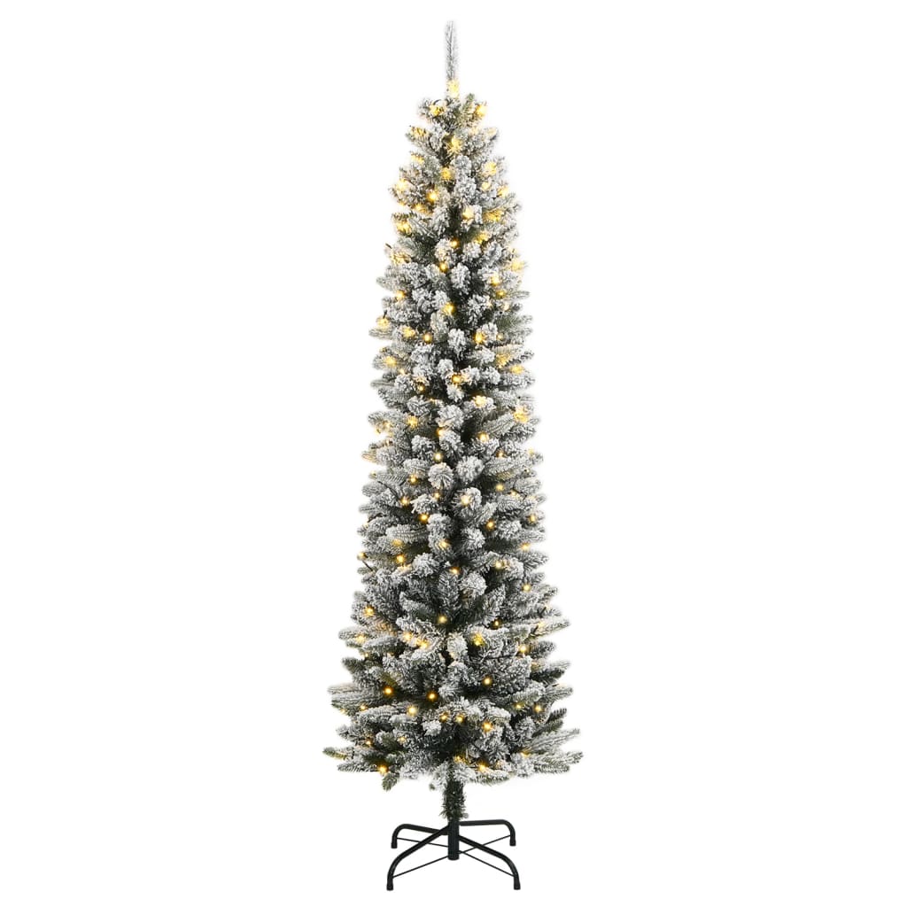 vidaXL Artificial Christmas Tree 150 LEDs and Flocked Snow 120 cm