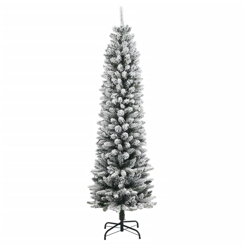 vidaXL Artificial Christmas Tree 150 LEDs and Flocked Snow 120 cm