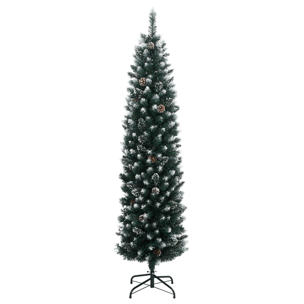 vidaXL Artificial Slim Christmas Tree 150 LEDs 120 cm