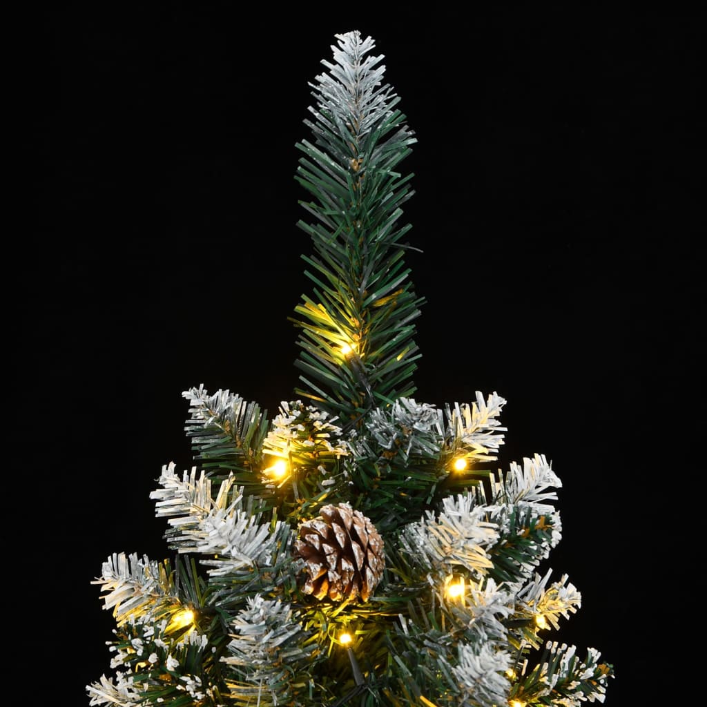 vidaXL Artificial Slim Christmas Tree 150 LEDs 120 cm