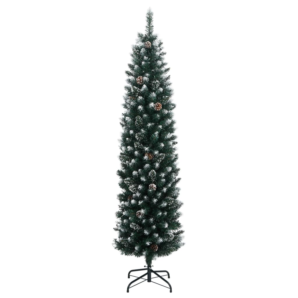 vidaXL Artificial Slim Christmas Tree 300 LEDs 240 cm