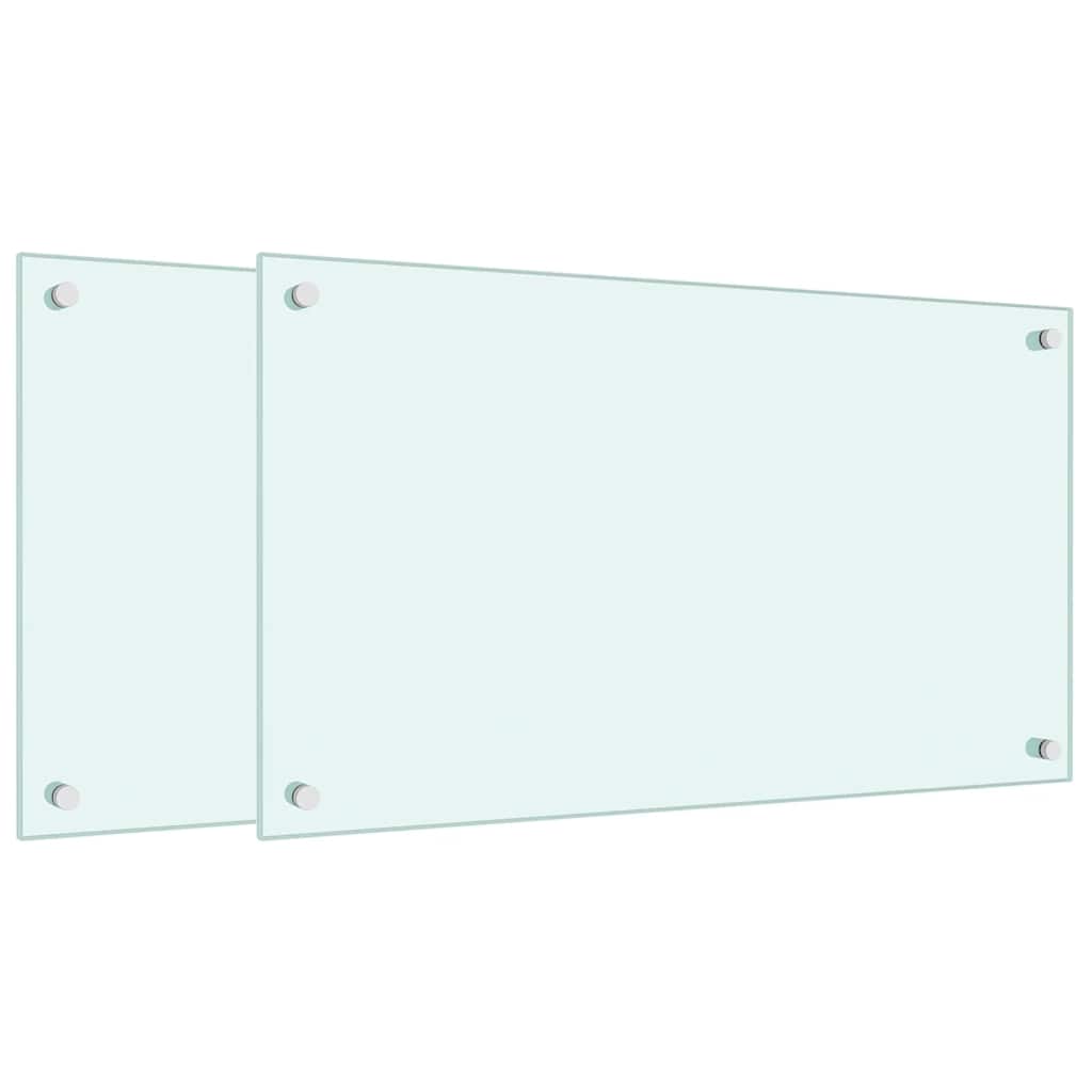 vidaXL Kitchen Backsplashes 2 pcs White 70x40 cm Tempered Glass