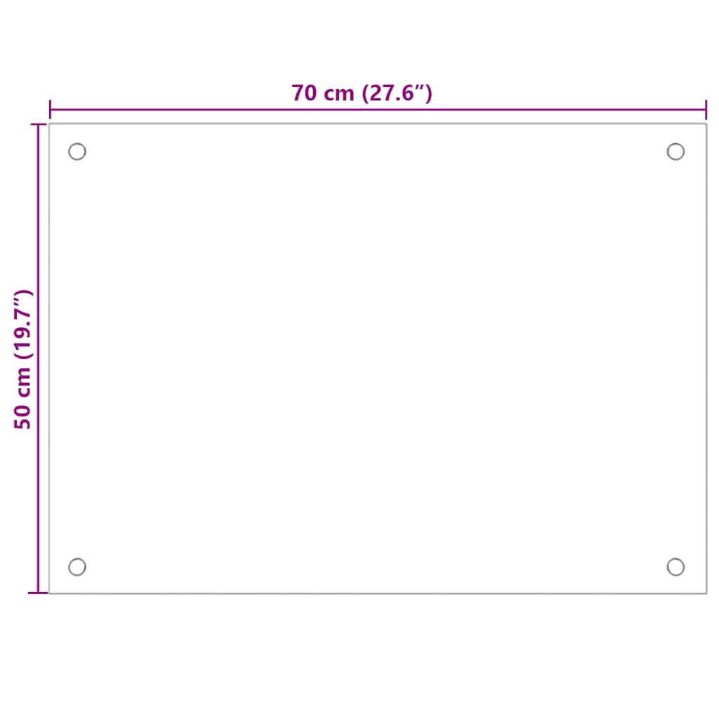 vidaXL Kitchen Backsplashes 2 pcs White 70x50 cm Tempered Glass