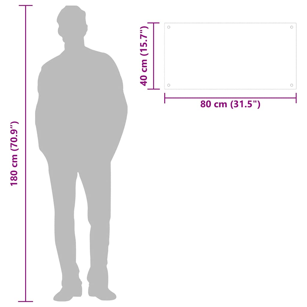 vidaXL Kitchen Backsplashes 2 pcs White 80x40 cm Tempered Glass