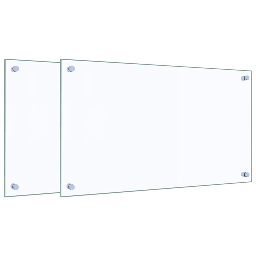 vidaXL Kitchen Backsplashes 2 pcs Transparent 70x40 cm Tempered Glass