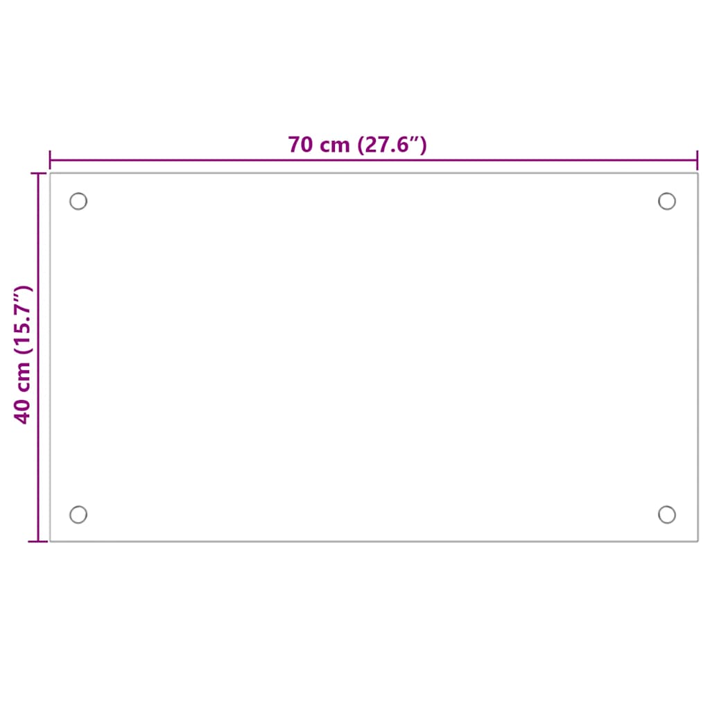 vidaXL Kitchen Backsplashes 2 pcs Transparent 70x40 cm Tempered Glass