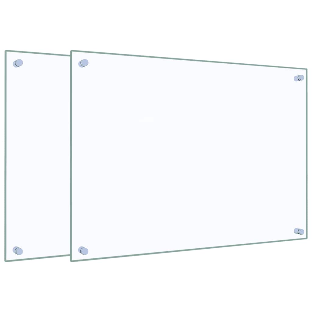 vidaXL Kitchen Backsplashes 2 pcs Transparent 70x50 cm Tempered Glass