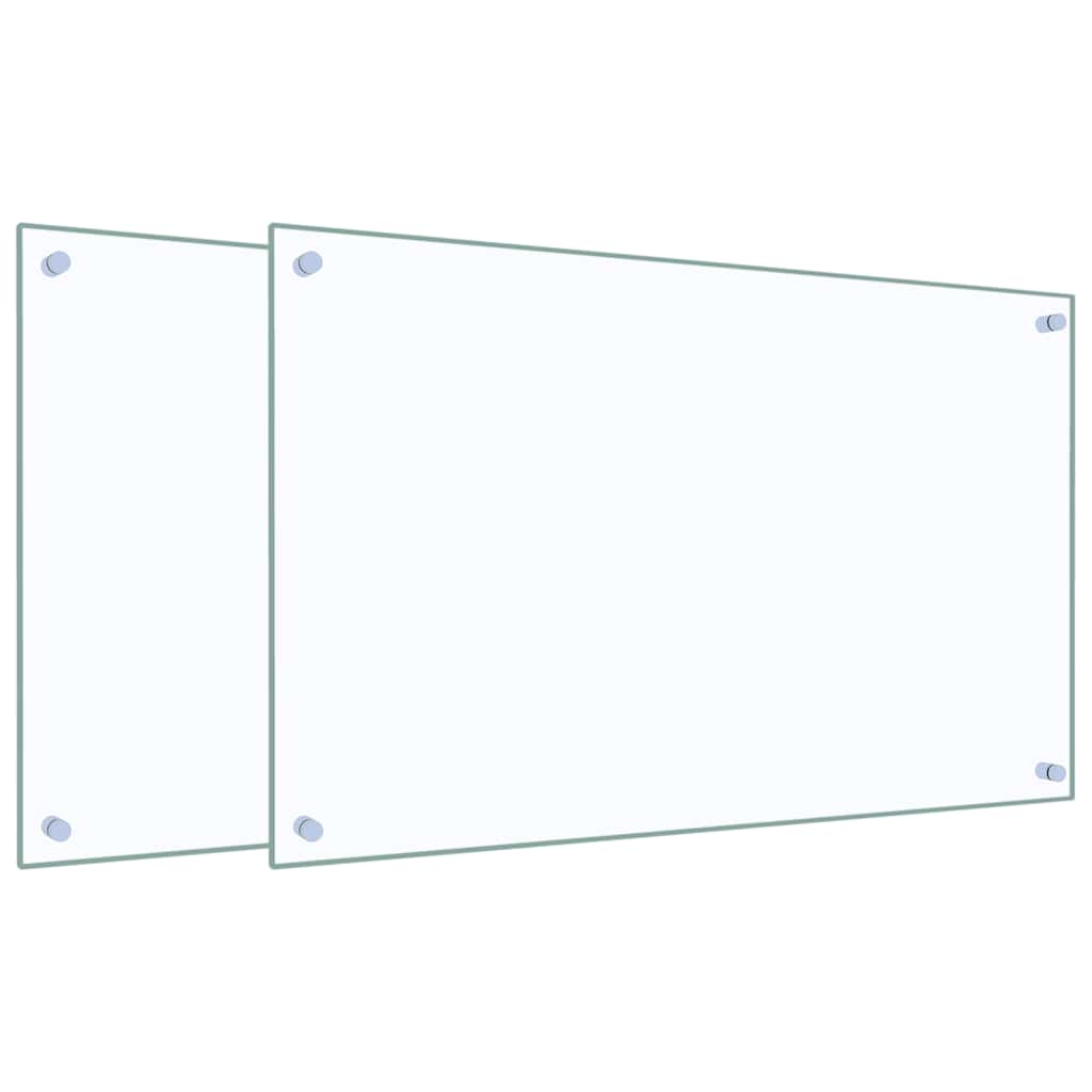 vidaXL Kitchen Backsplashes 2 pcs Transparent 80x50 cm Tempered Glass