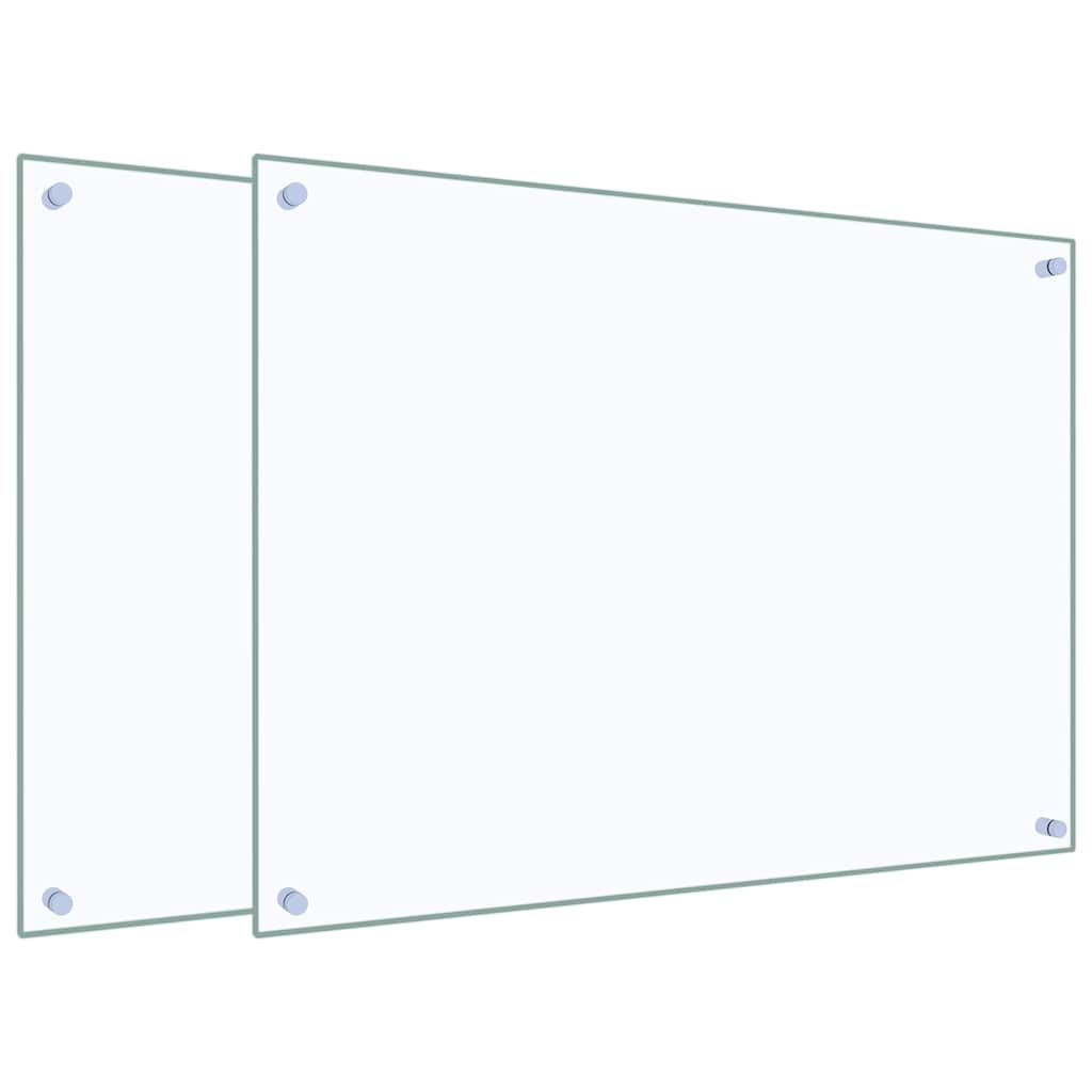 vidaXL Kitchen Backsplashes 2 pcs Transparent 80x60 cm Tempered Glass