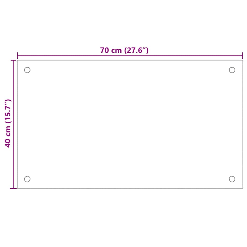 vidaXL Kitchen Backsplashes 2 pcs Black 70x40 cm Tempered Glass