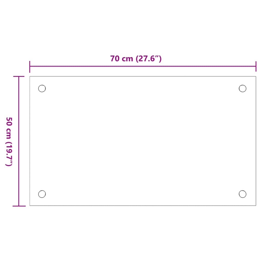 vidaXL Kitchen Backsplashes 2 pcs Black 70x50 cm Tempered Glass