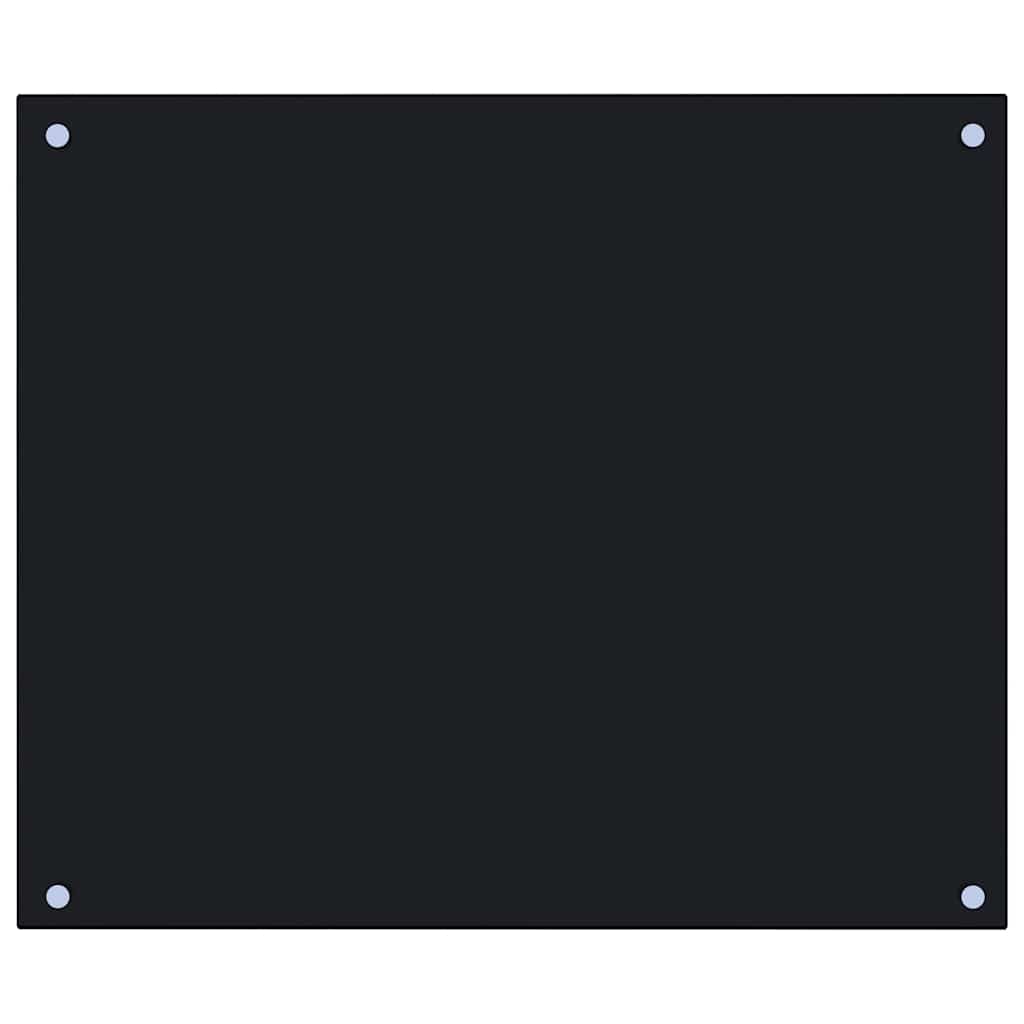vidaXL Kitchen Backsplashes 2 pcs Black 70x60 cm Tempered Glass