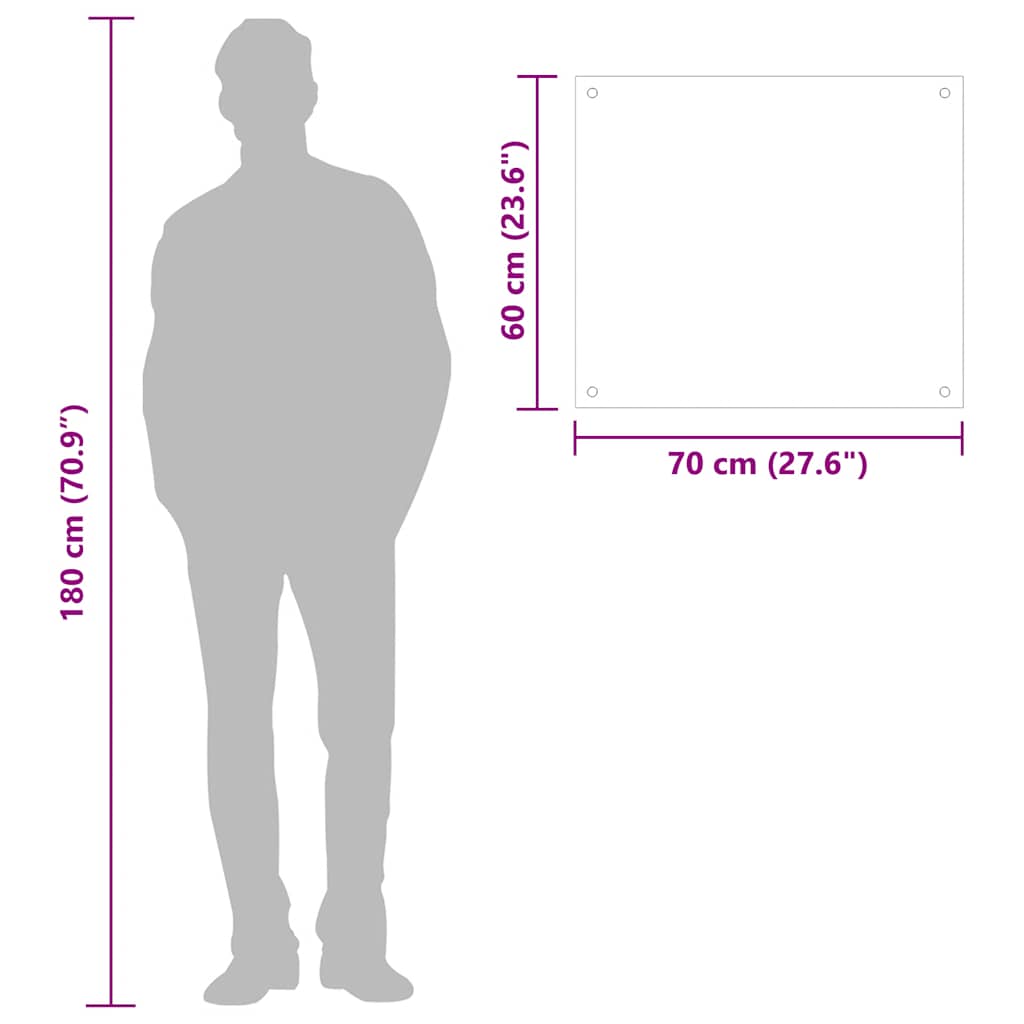 vidaXL Kitchen Backsplashes 2 pcs Black 70x60 cm Tempered Glass