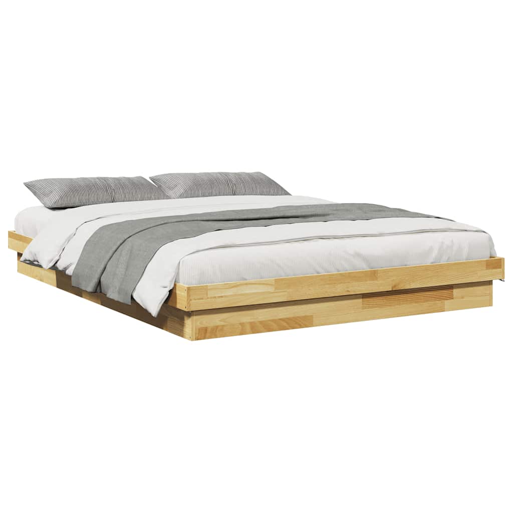 Bed Frame without Mattress 160x200 cm Solid Wood Oak