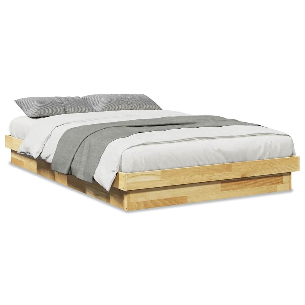 Bed Frame without Mattress 120x200 cm Solid Wood Oak
