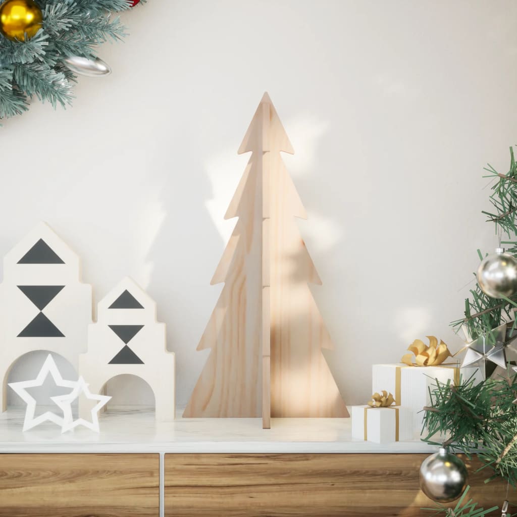 vidaXL Wooden Christmas Tree for Decoration 59.5 cm Solid Wood Pine