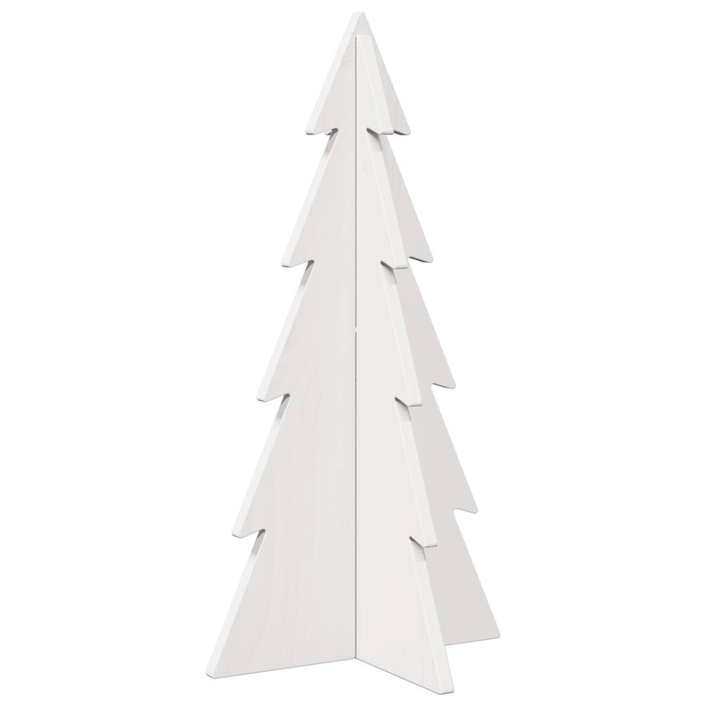 vidaXL Wooden Christmas Tree for Decoration White 59.5 cm Solid Wood Pine