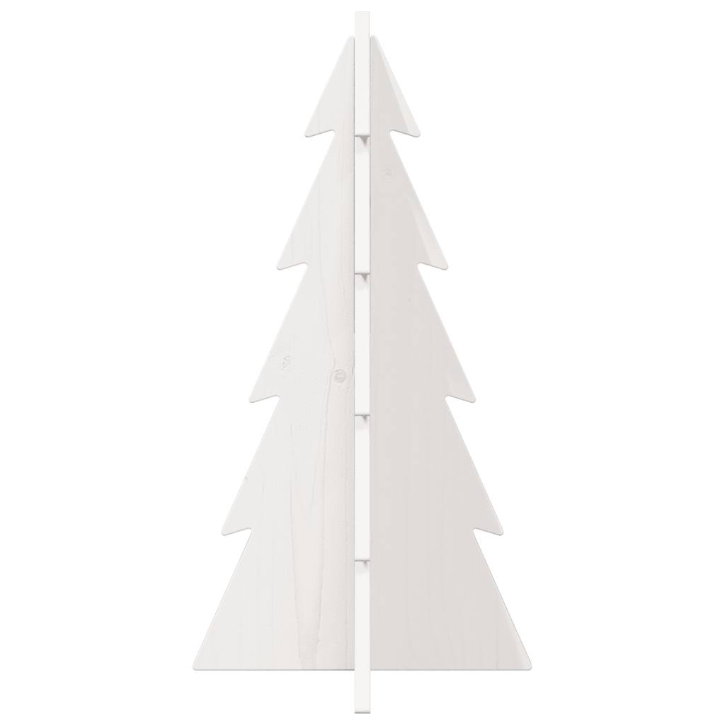 vidaXL Wooden Christmas Tree for Decoration White 59.5 cm Solid Wood Pine