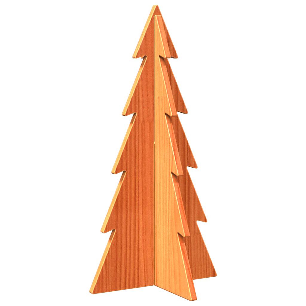 vidaXL Wooden Christmas Tree for Decoration Wax Brown 59.5 cm Solid Wood Pine