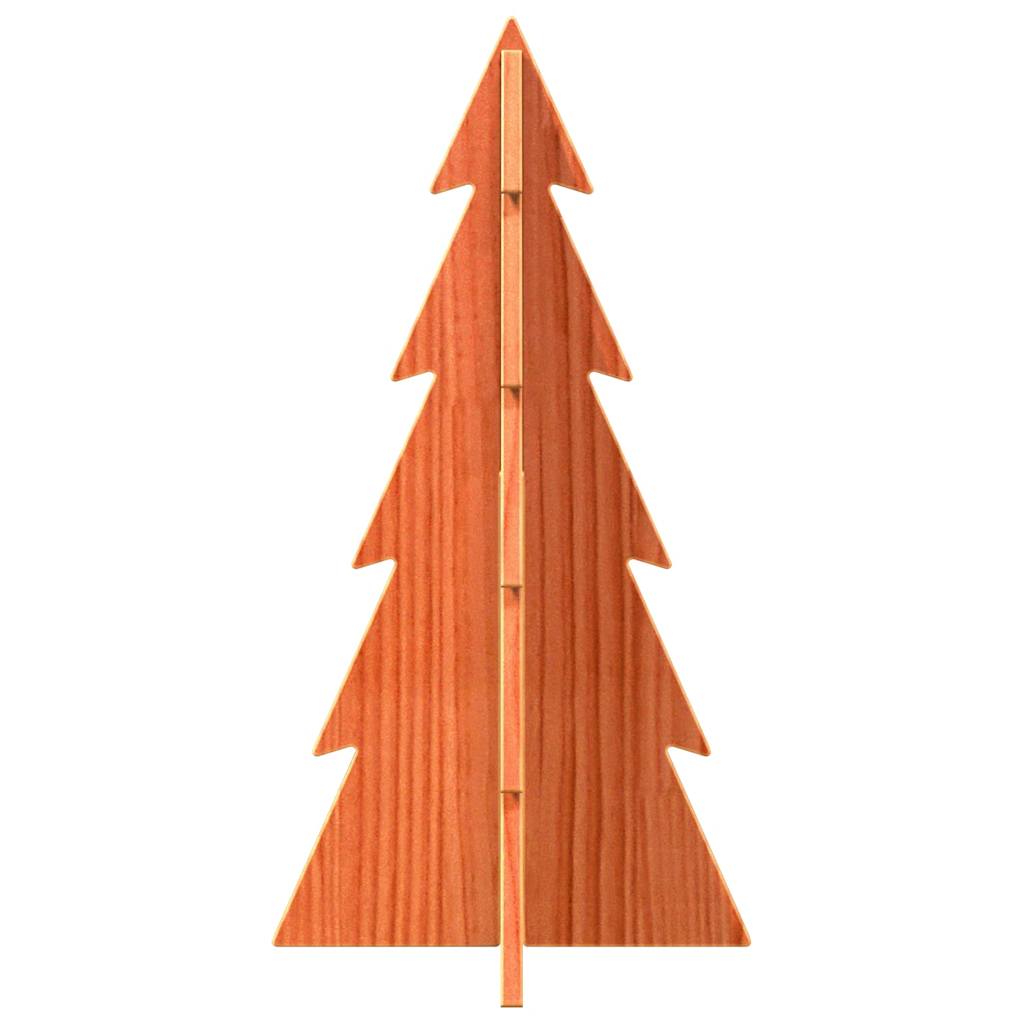 vidaXL Wooden Christmas Tree for Decoration Wax Brown 59.5 cm Solid Wood Pine