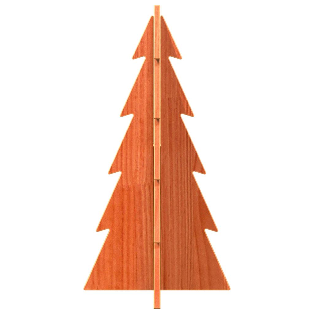 vidaXL Wooden Christmas Tree for Decoration Wax Brown 59.5 cm Solid Wood Pine