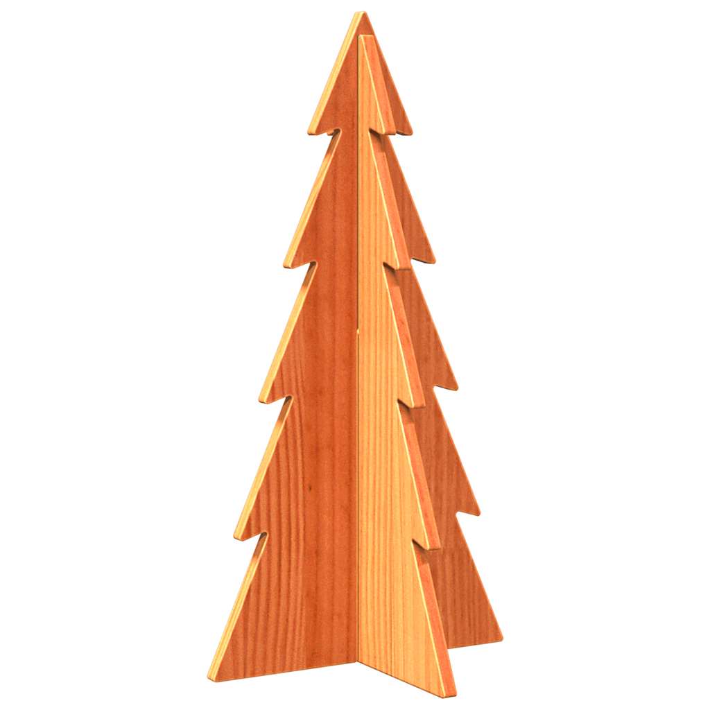 vidaXL Wooden Christmas Tree for Decoration Wax Brown 59.5 cm Solid Wood Pine