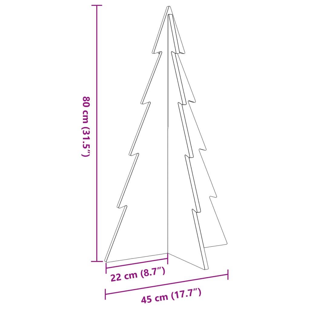 vidaXL Wooden Christmas Tree for Decoration 80 cm Solid Wood Pine