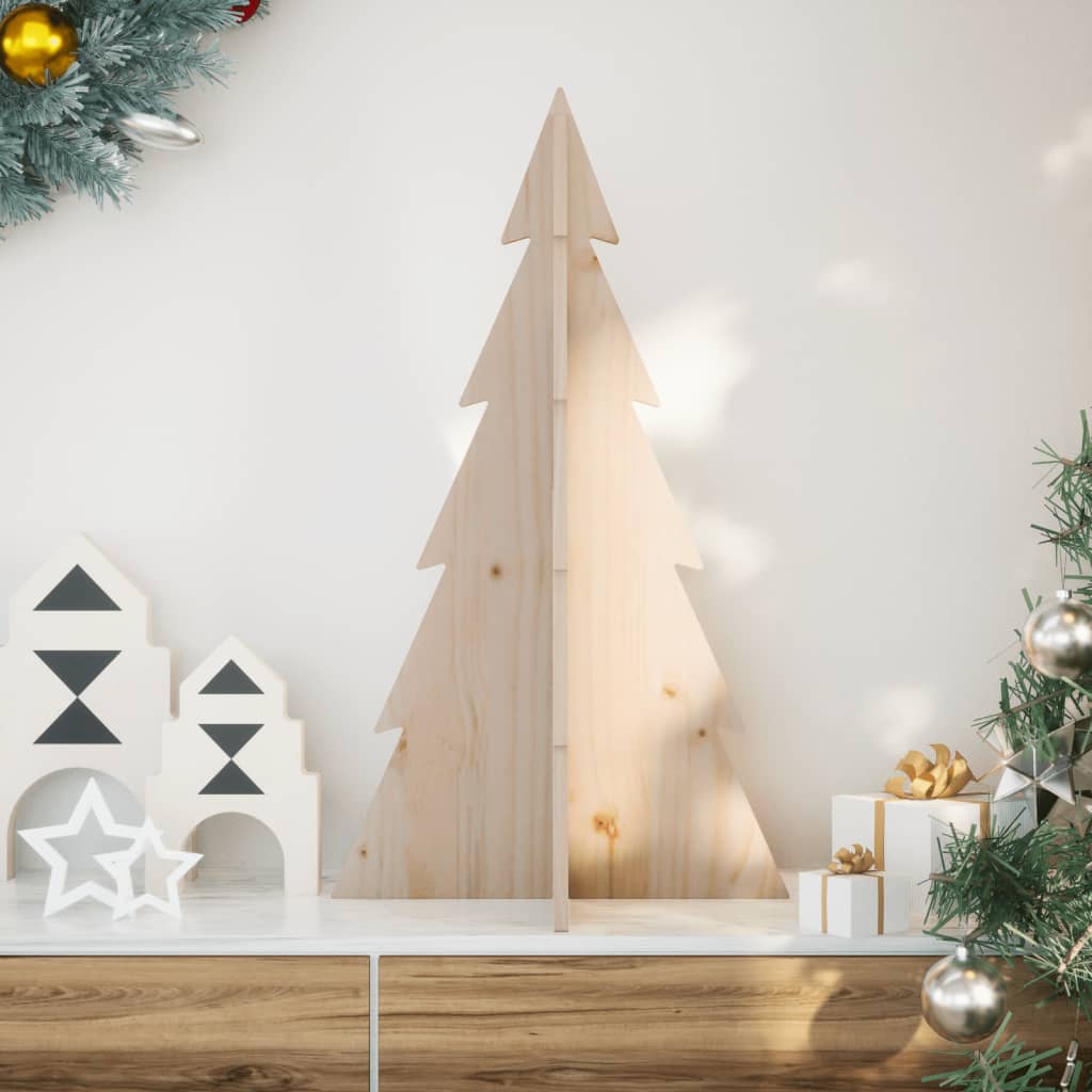 vidaXL Wooden Christmas Tree for Decoration 80 cm Solid Wood Pine