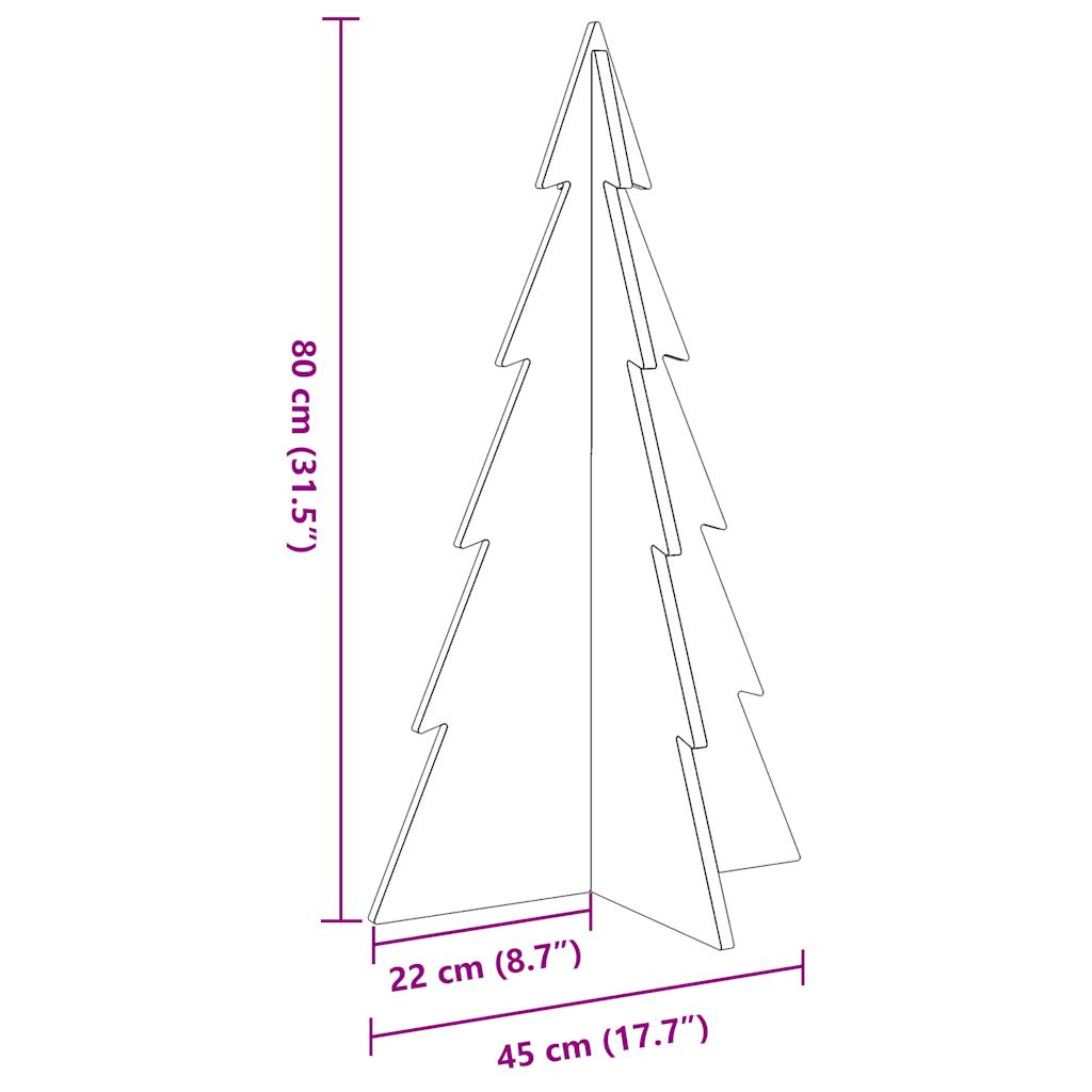 vidaXL Wooden Christmas Tree for Decoration White 80 cm Solid Wood Pine