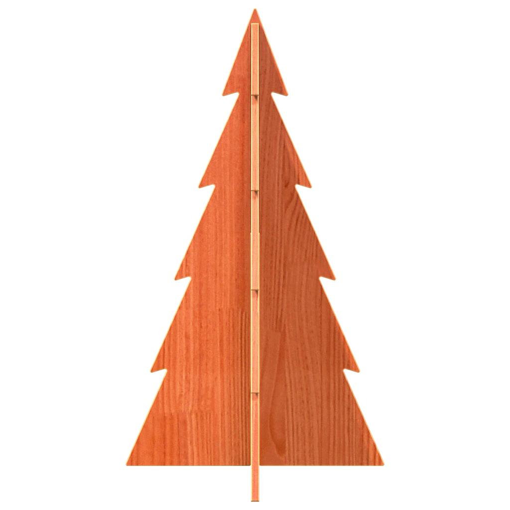 vidaXL Wooden Christmas Tree for Decoration Wax Brown 80 cm Solid Wood Pine