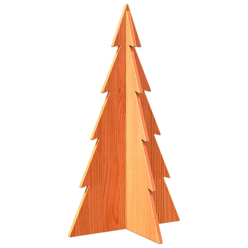 vidaXL Wooden Christmas Tree for Decoration Wax Brown 80 cm Solid Wood Pine