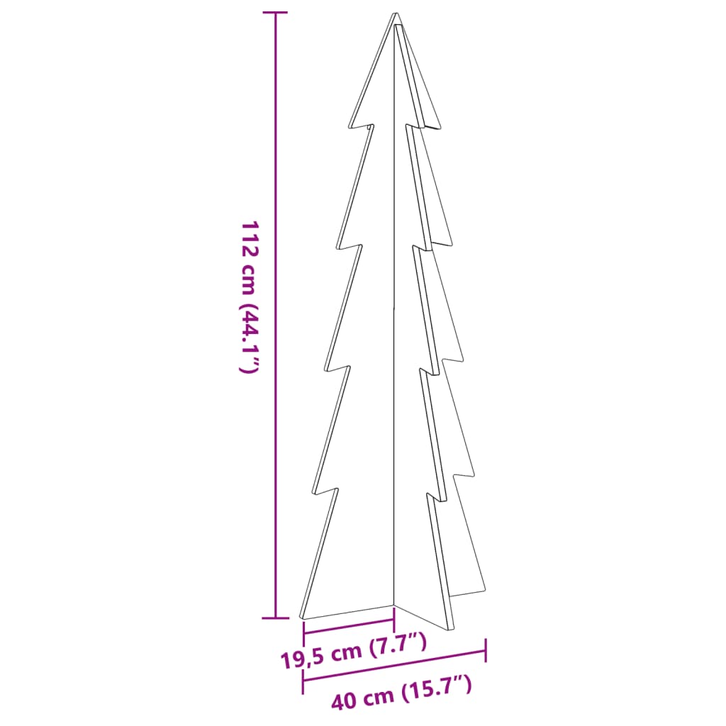 vidaXL Wooden Christmas Tree for Decoration 112 cm Solid Wood Pine