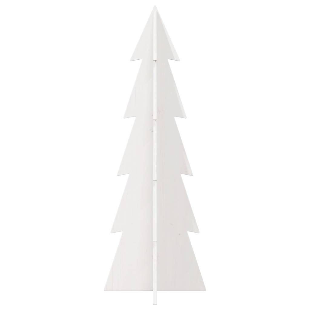 vidaXL Wooden Christmas Tree for Decoration White 112 cm Solid Wood Pine