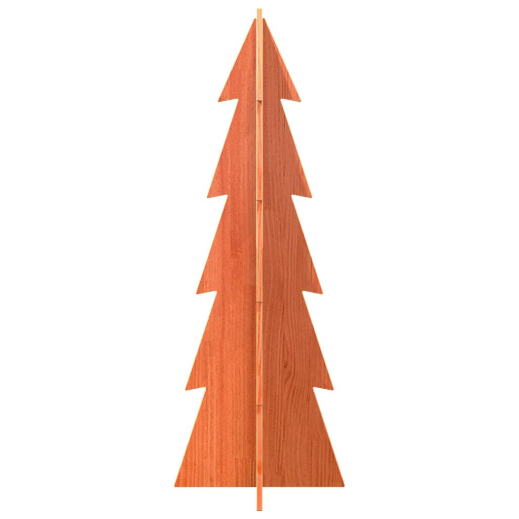 vidaXL Wooden Christmas Tree for Decoration Wax Brown 112 cm Solid Wood Pine