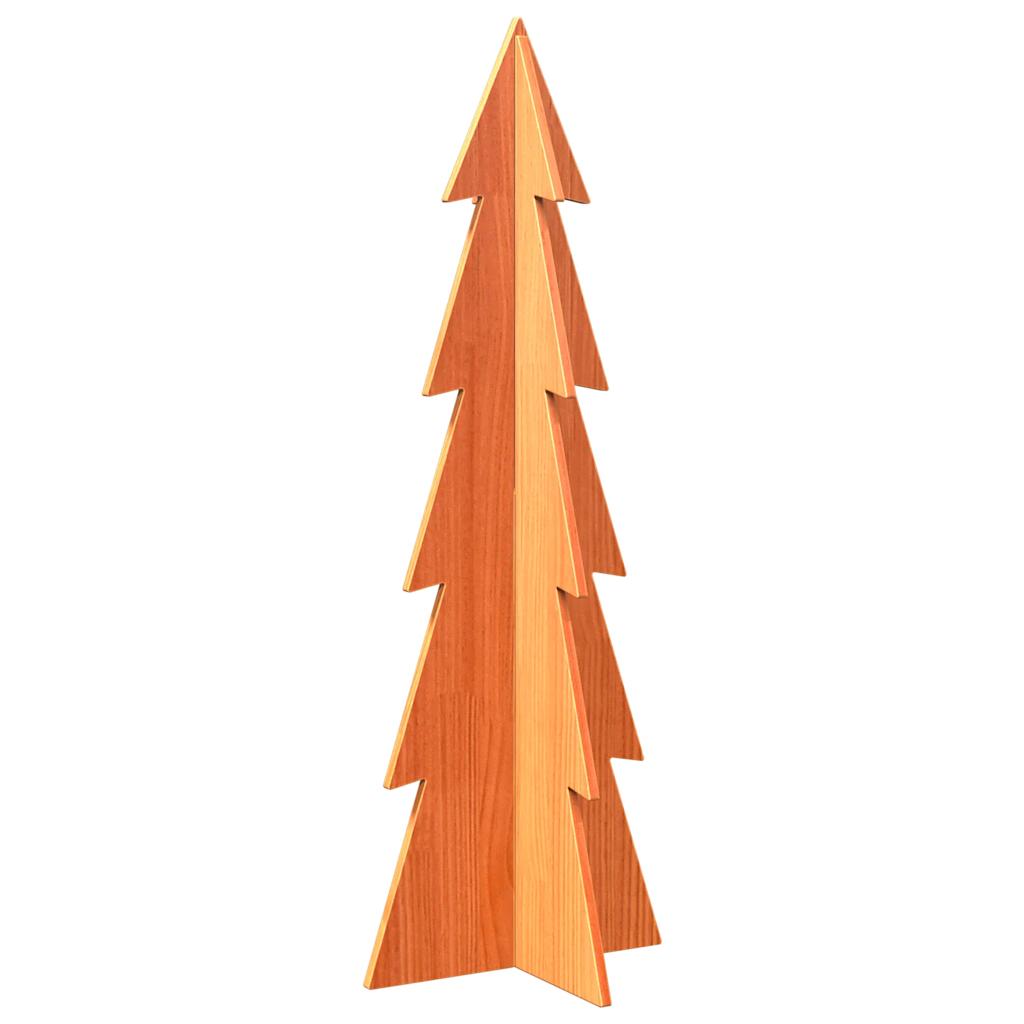 vidaXL Wooden Christmas Tree for Decoration Wax Brown 112 cm Solid Wood Pine