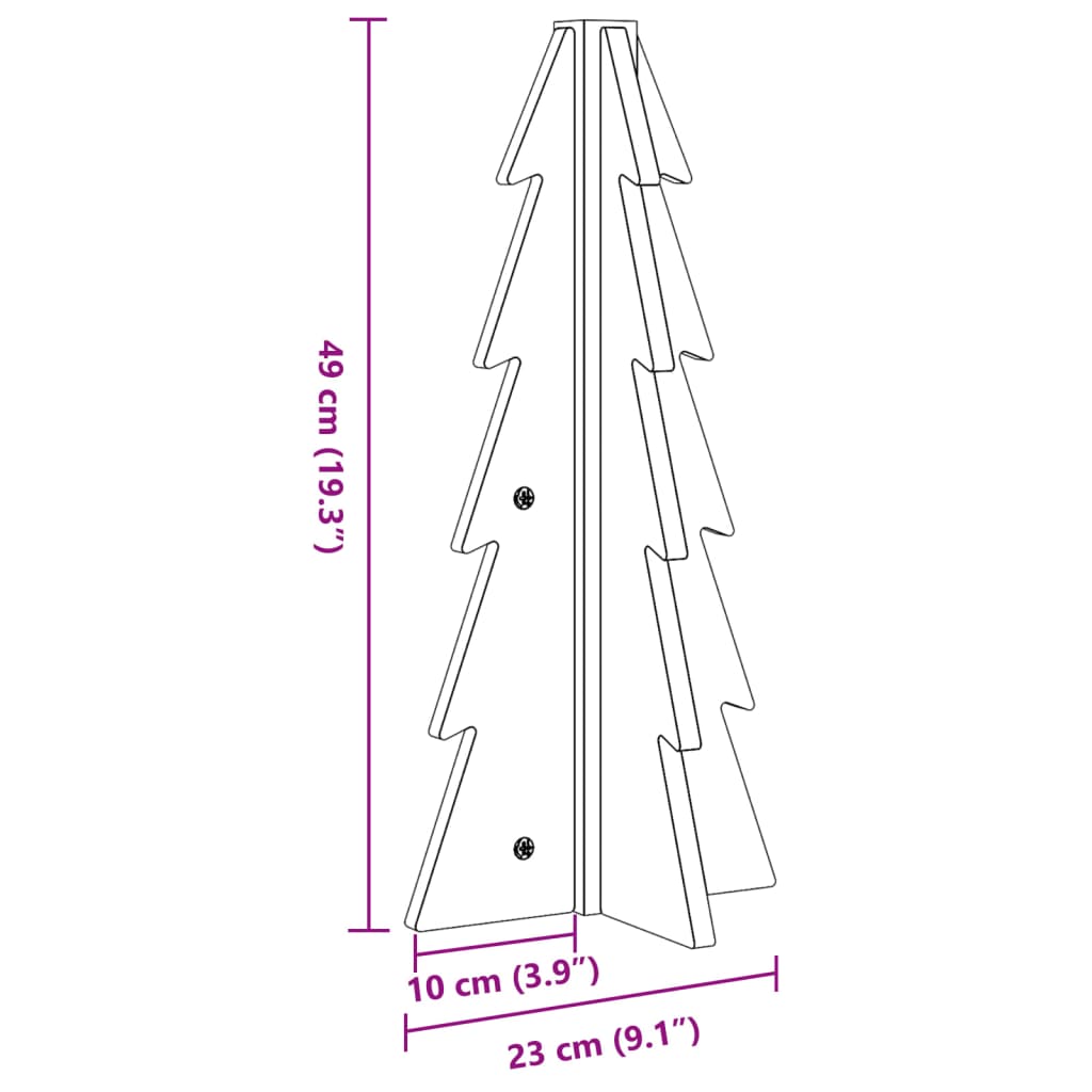 vidaXL Wooden Christmas Tree for Decoration 49 cm Solid Wood Pine