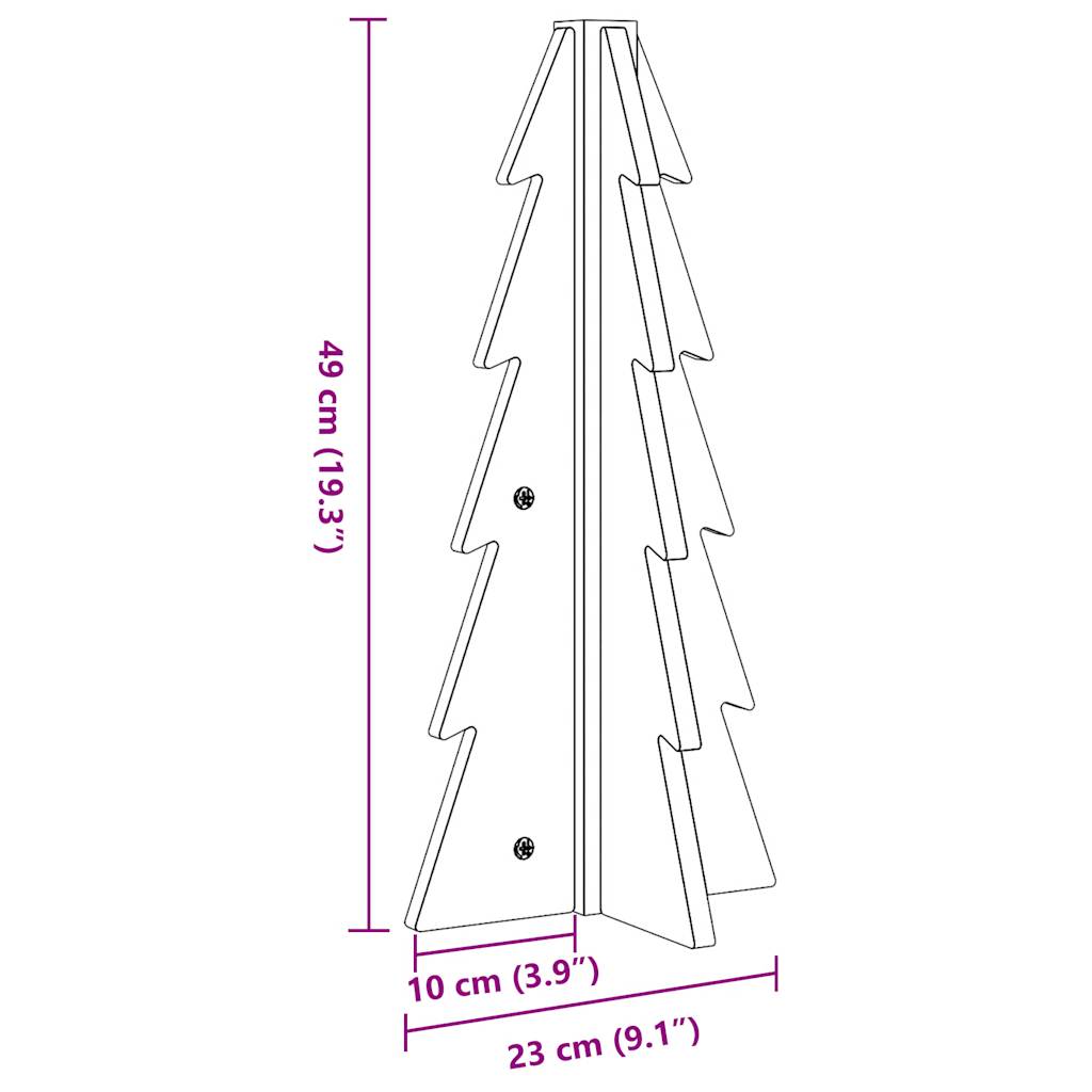 vidaXL Wooden Christmas Tree for Decoration White 49 cm Solid Wood Pine