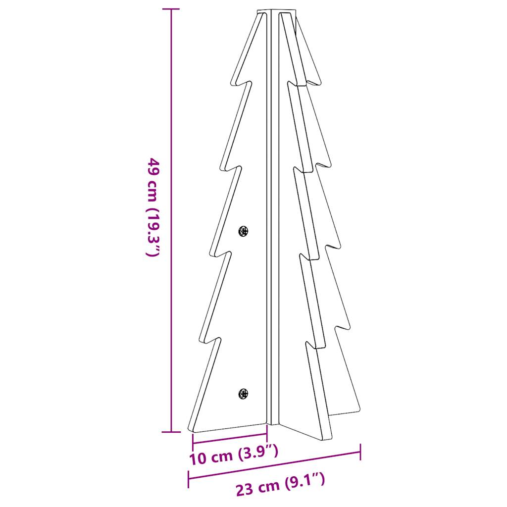 vidaXL Wooden Christmas Tree for Decoration Wax Brown 49 cm Solid Wood Pine