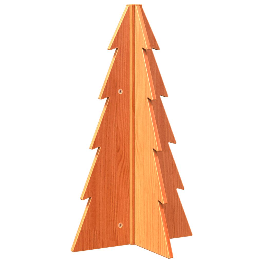 vidaXL Wooden Christmas Tree for Decoration Wax Brown 69.5 cm Solid Wood Pine