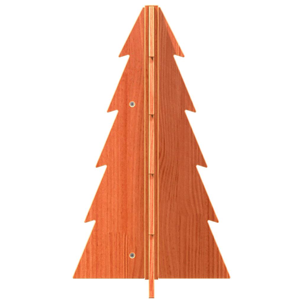 vidaXL Wooden Christmas Tree for Decoration Wax Brown 69.5 cm Solid Wood Pine