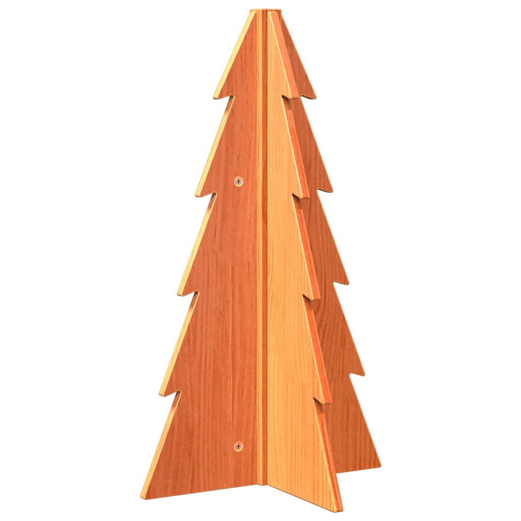 vidaXL Wooden Christmas Tree for Decoration Wax Brown 69.5 cm Solid Wood Pine