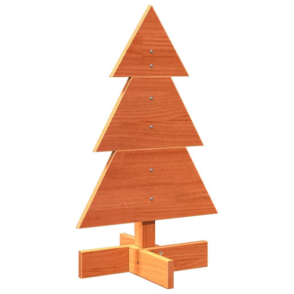 vidaXL Wooden Christmas Tree for Decoration Wax Brown 60 cm Solid Wood Pine