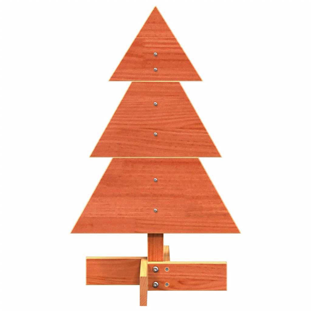 vidaXL Wooden Christmas Tree for Decoration Wax Brown 60 cm Solid Wood Pine