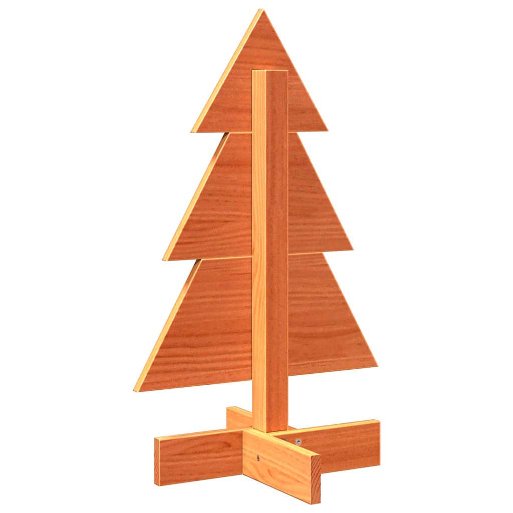 vidaXL Wooden Christmas Tree for Decoration Wax Brown 60 cm Solid Wood Pine