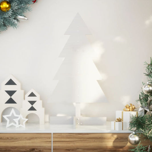 vidaXL Wooden Christmas Tree for Decoration White 80 cm Solid Wood Pine