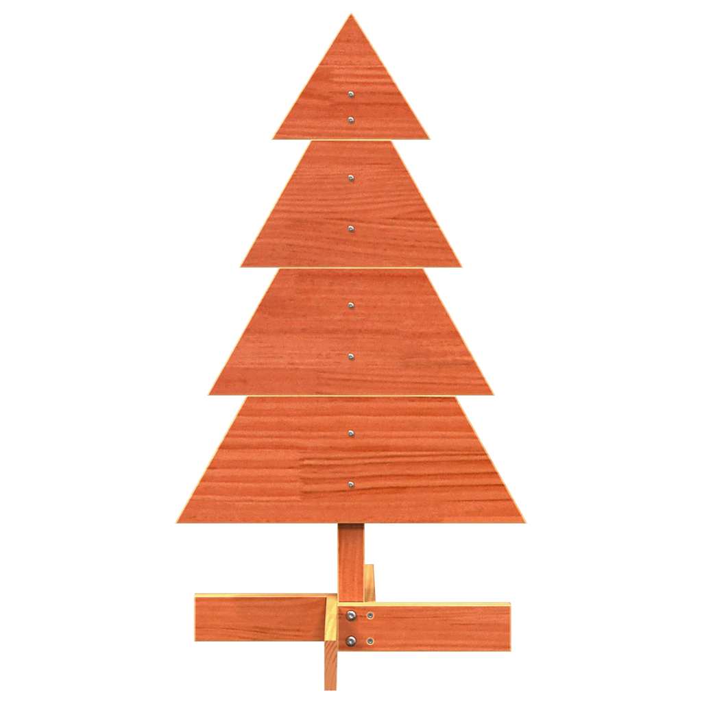 vidaXL Wooden Christmas Tree for Decoration Wax Brown 80 cm Solid Wood Pine