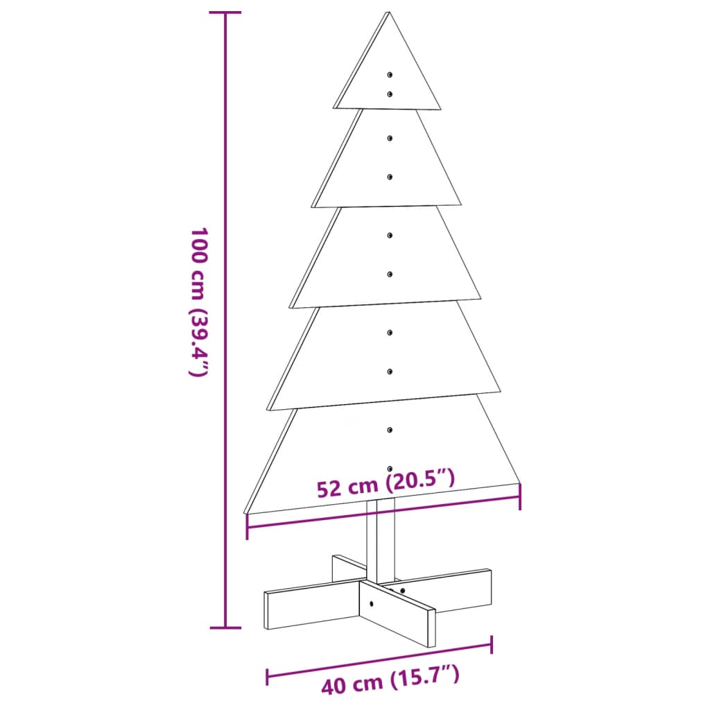 vidaXL Wooden Christmas Tree for Decoration 100 cm Solid Wood Pine