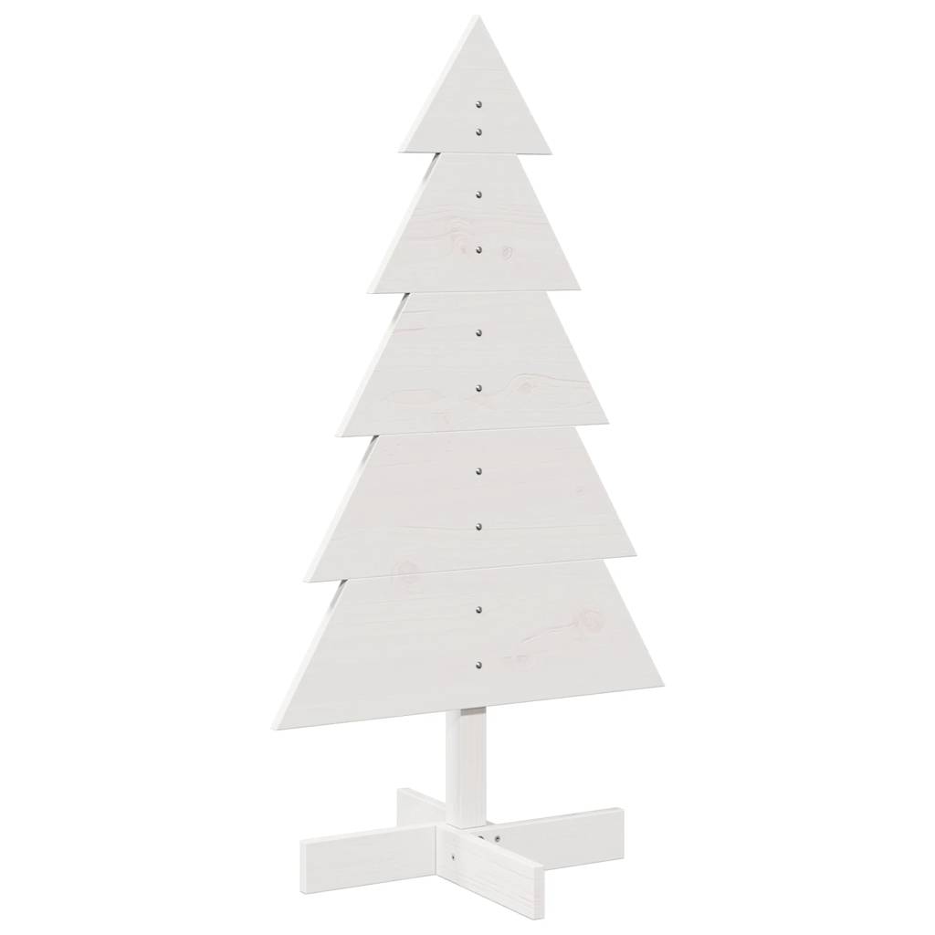 vidaXL Wooden Christmas Tree for Decoration White 100 cm Solid Wood Pine