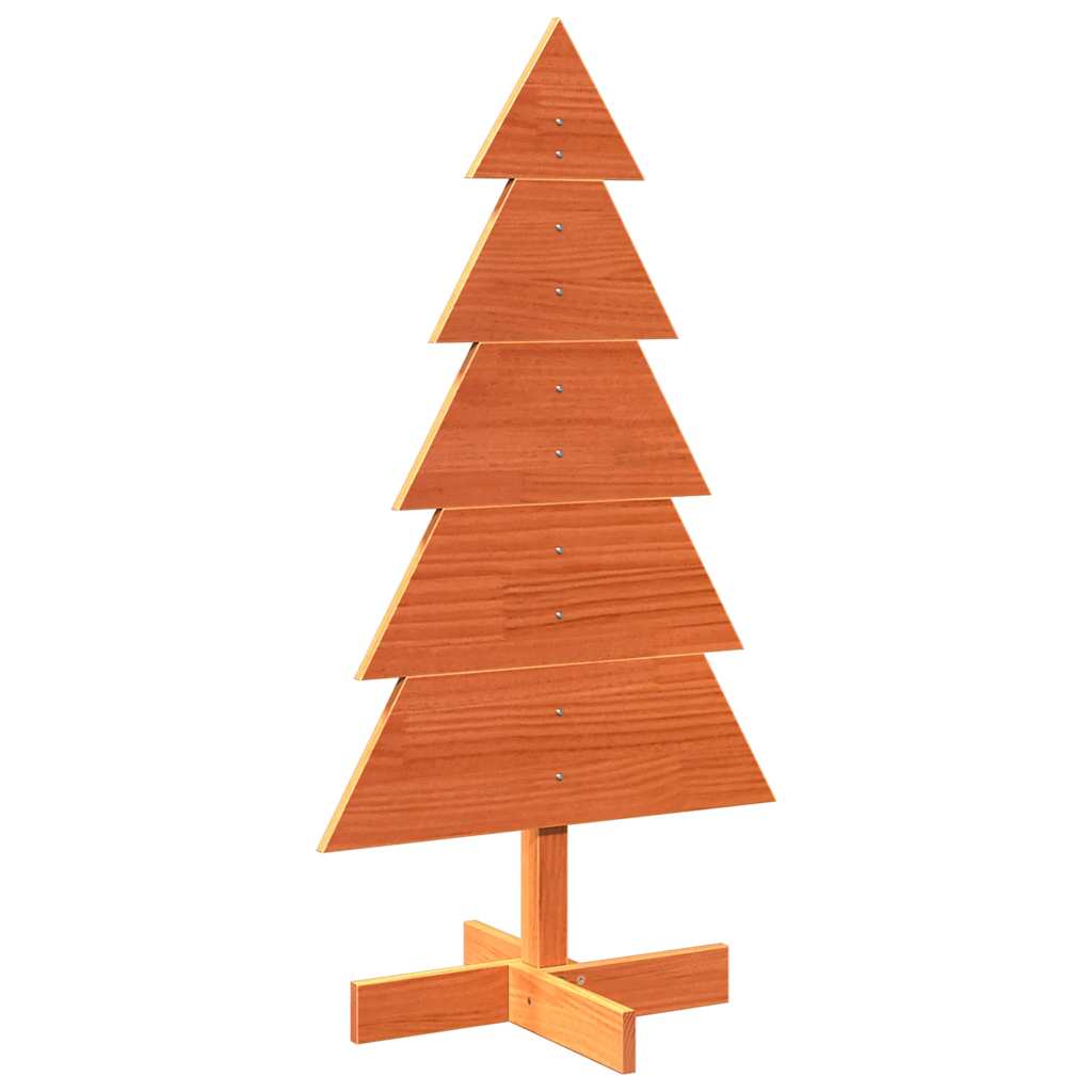 vidaXL Wooden Christmas Tree for Decoration Wax Brown 100 cm Solid Wood Pine