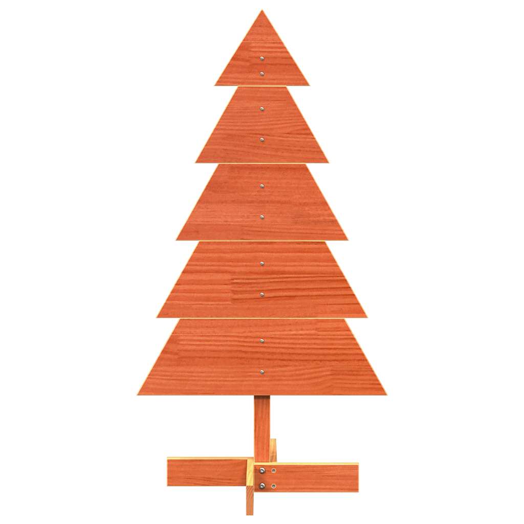 vidaXL Wooden Christmas Tree for Decoration Wax Brown 100 cm Solid Wood Pine